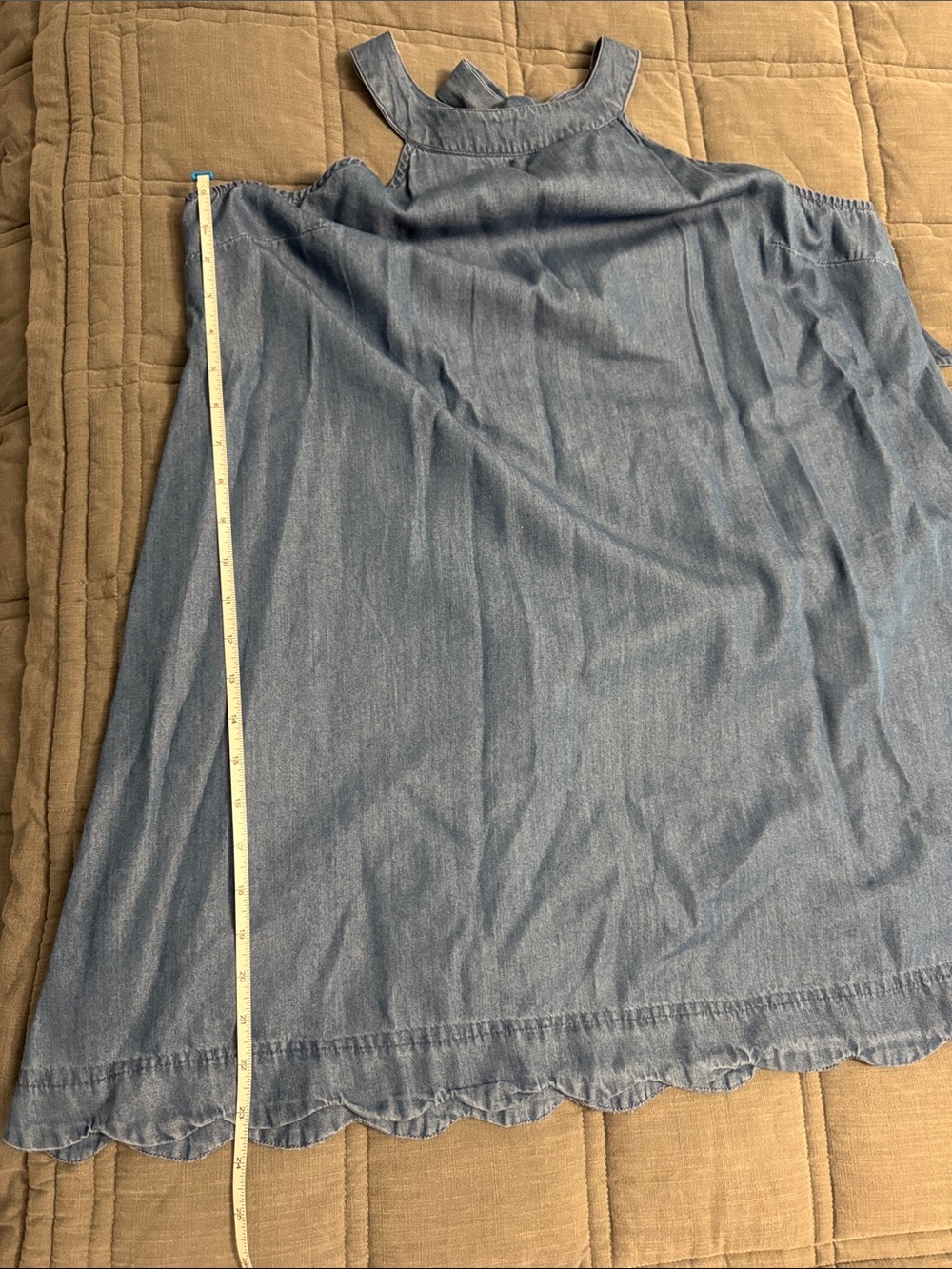 Vtg Red Camel Light Blue Denim Dress - Picture 6 of 6